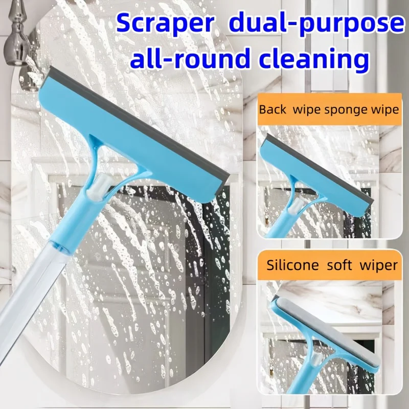 3-In-1 Multifunctional Glass Cleaning Tool with Sprayer, Polypropylene (PP) Plastic for Bathrooms, Kitchens, Living Rooms, Bedrooms, Toilets - High-efficiency Mirror And Window Scraper