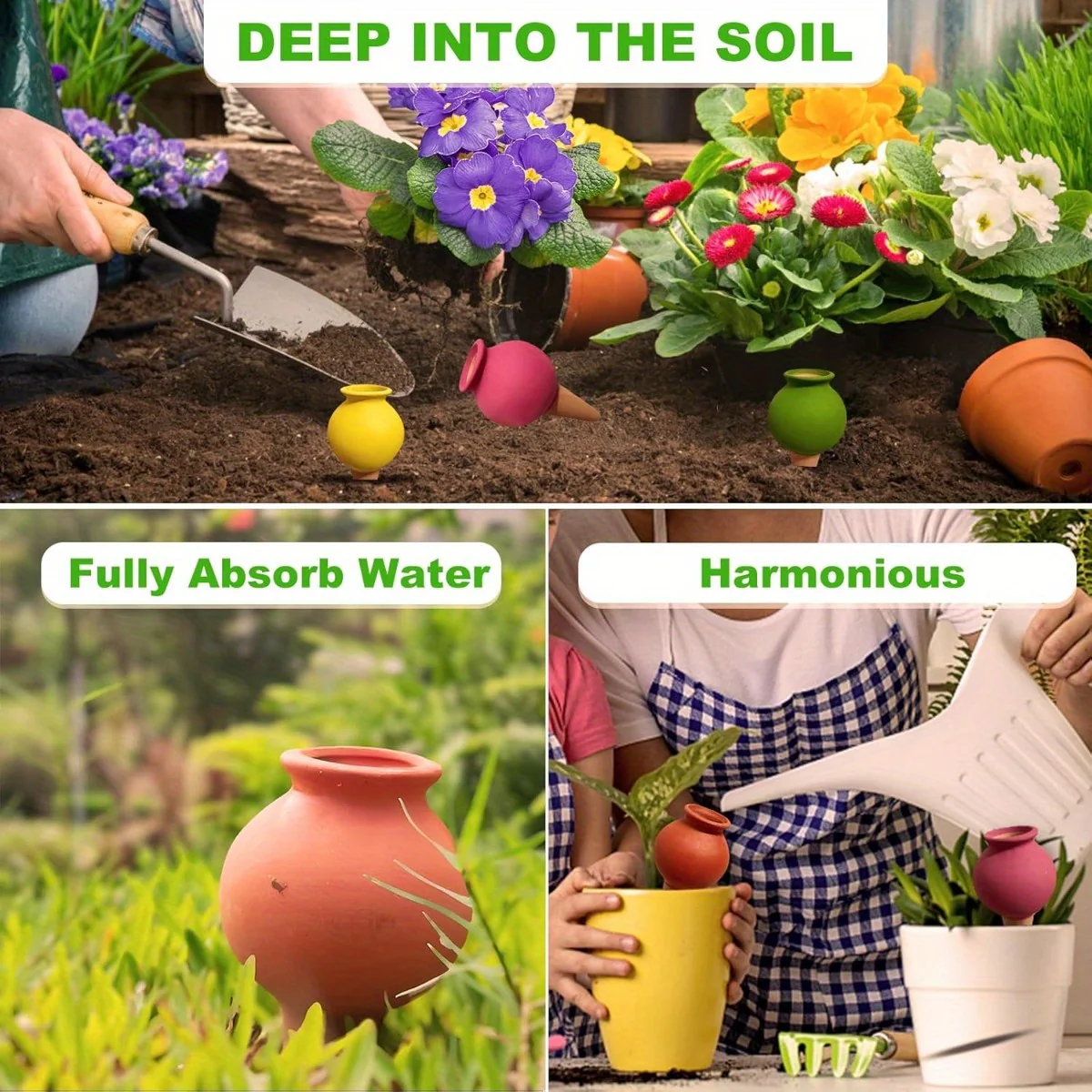 4 Packs Terracotta Self Watering Devices Premium Self Watering Spikes Upgraded Planter Insert Device Irrigation Dripper Professional Garden Automatic Plant Accessories (Clay Pots)